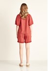 RUFFLE SHORT - washed red